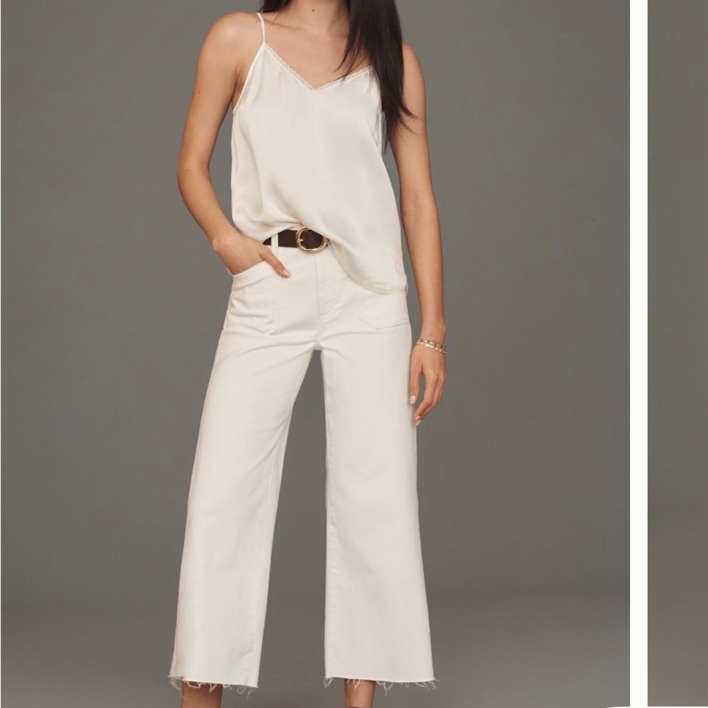 White PAIGE Anessa Utility High-Rise Crop
Wide-Leg Jeans Size 25 Only Worn 1 Tim